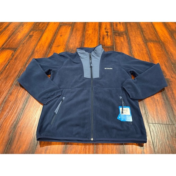 New Columbia Sequoia Grove Full Zip M Fleece Jacket Mens Medium Blue NWT - Picture 2 of 8
